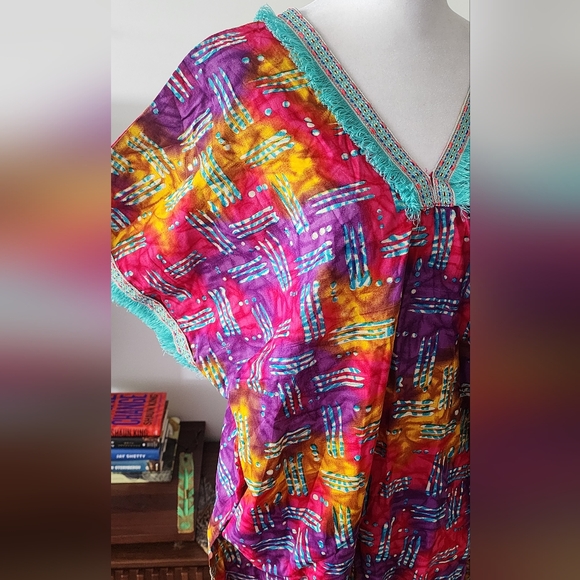 Cotton Oversize Kaftan, Slip on, Cover up - Picture 12 of 12